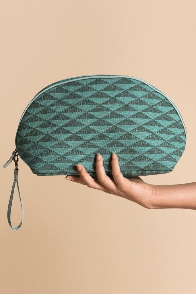 Manaola Half-Moon Bag in Teal and Green