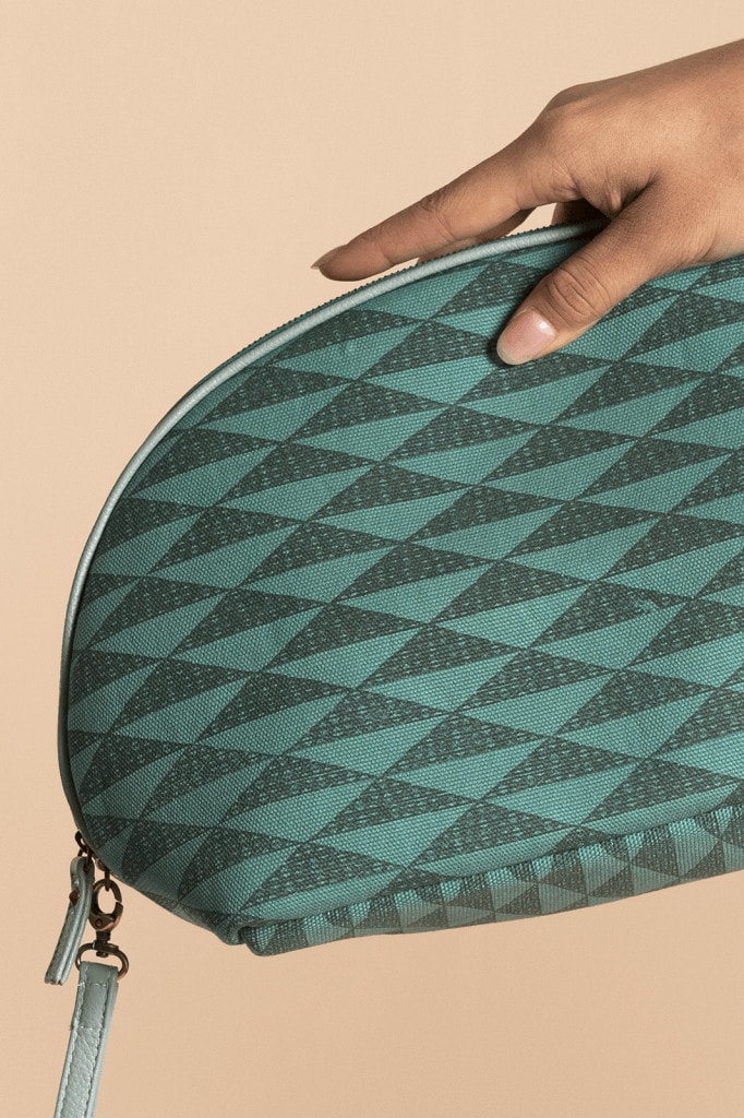 Manaola Half-Moon Bag in Teal and Green