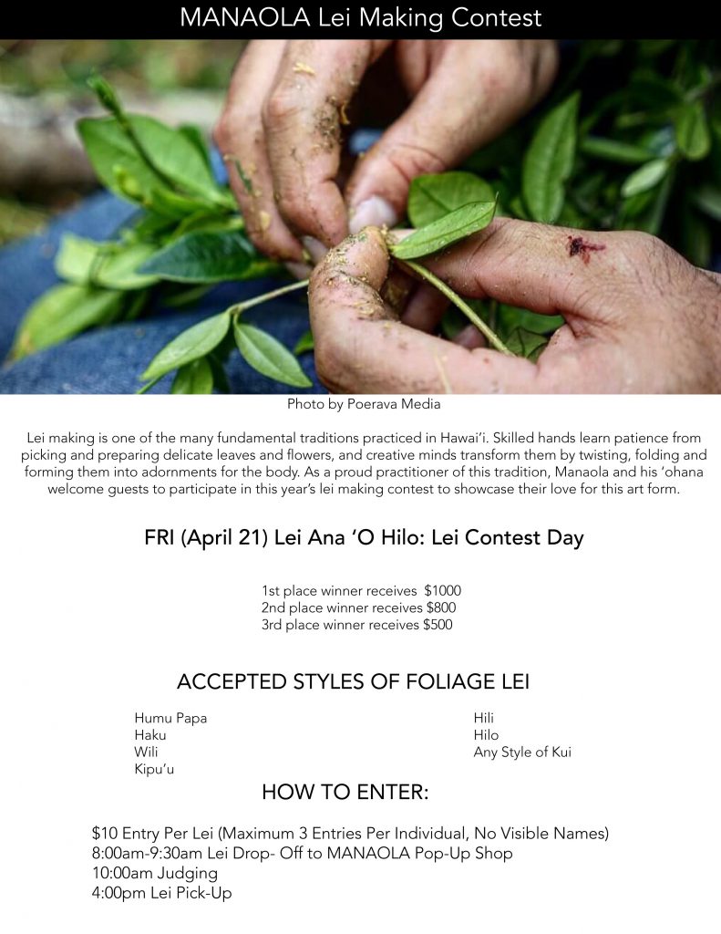 Manaola Lei Making Contest