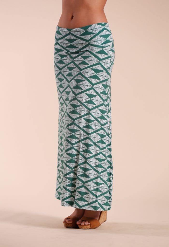 Green Triangle Maxi Skirt