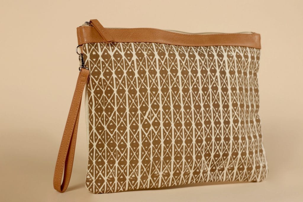 Brown Clutch with zipper