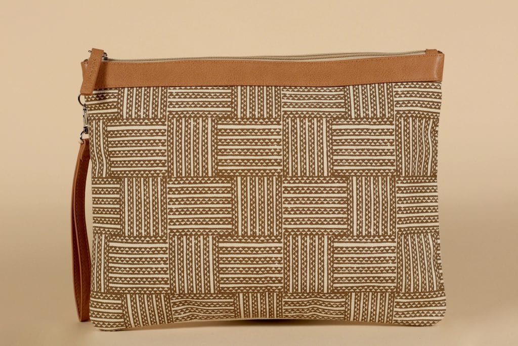 Brown Clutch with zipper