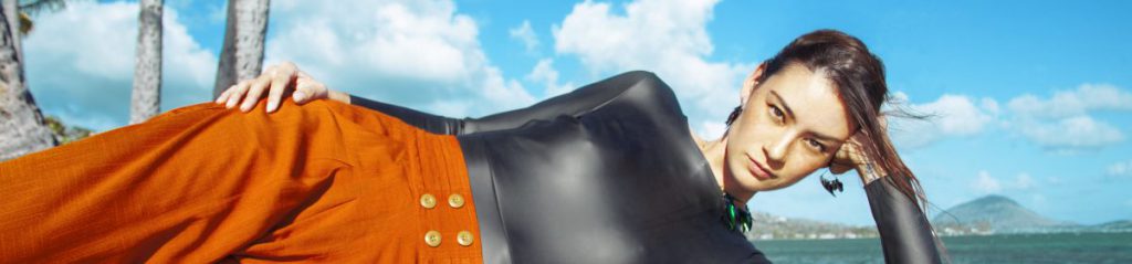 Female model on the beach