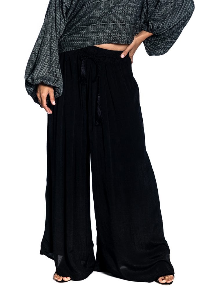 Model wearing Black Pants - Front View