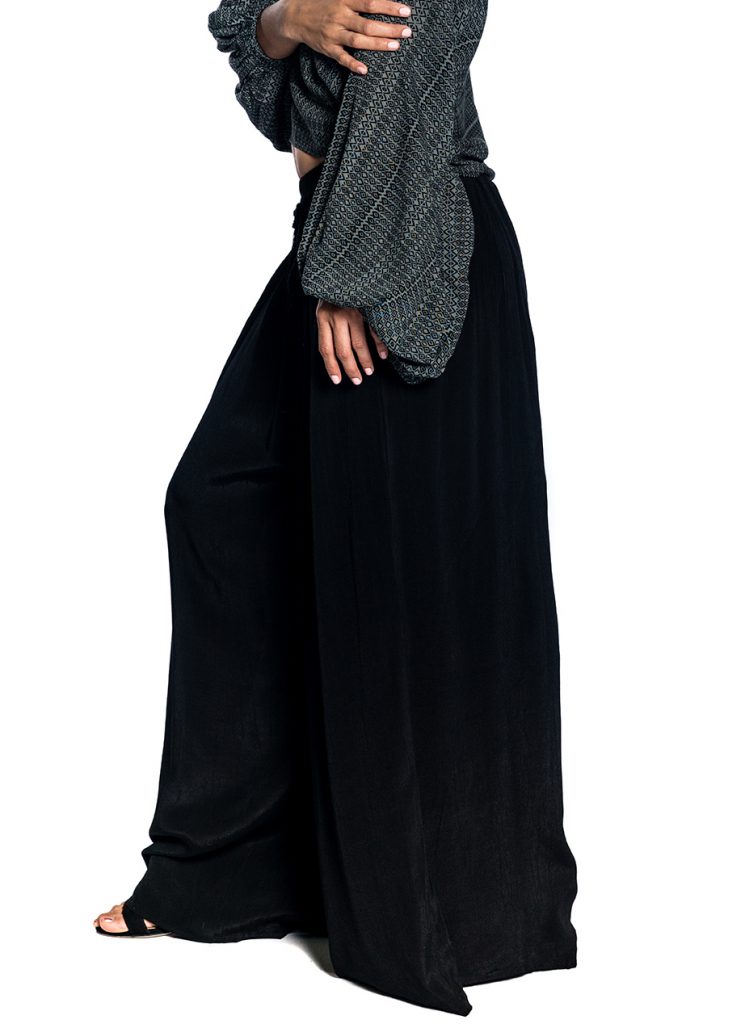 Model wearing Black Pants - Side View