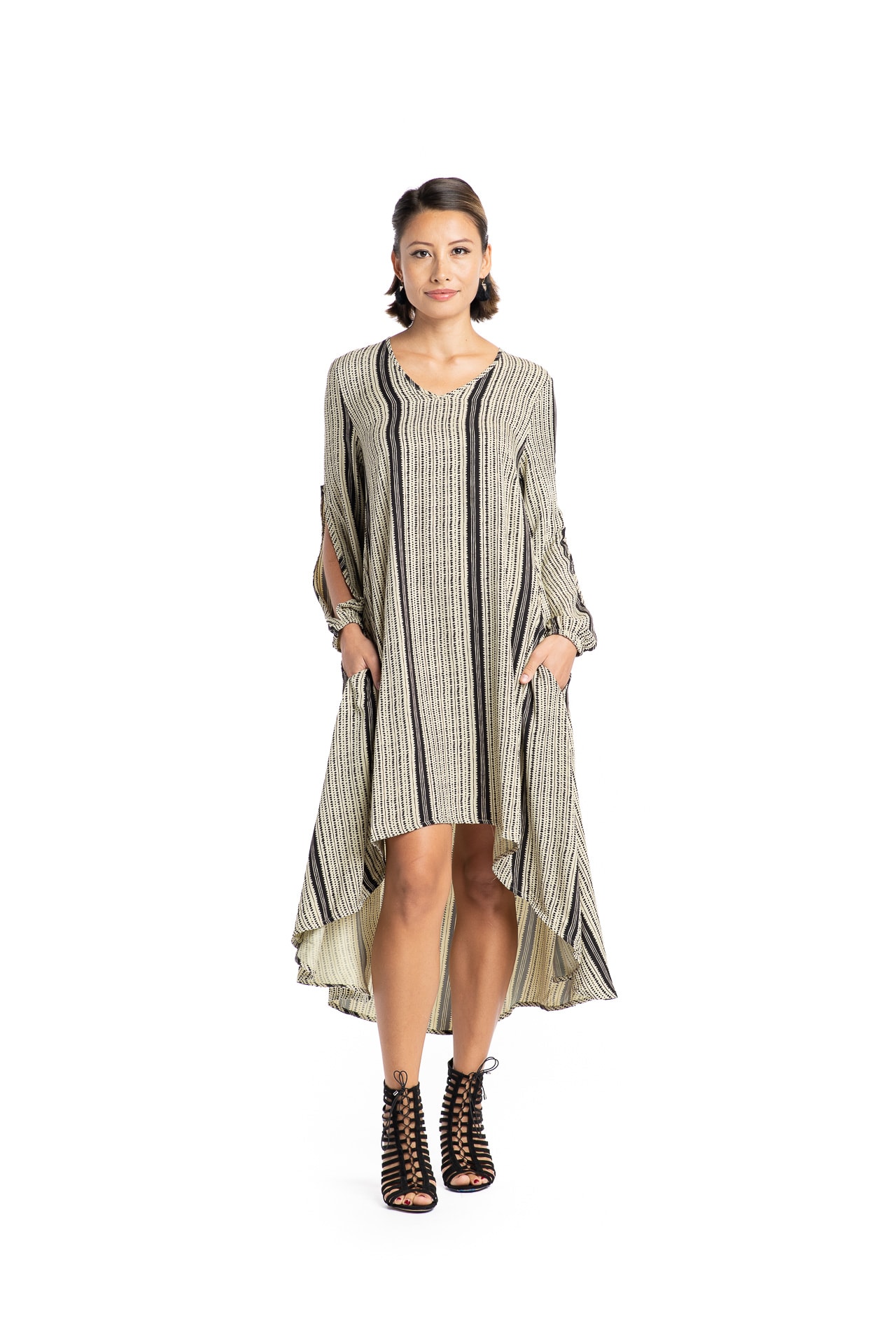 Keolani Dress in Sage Green - Front View