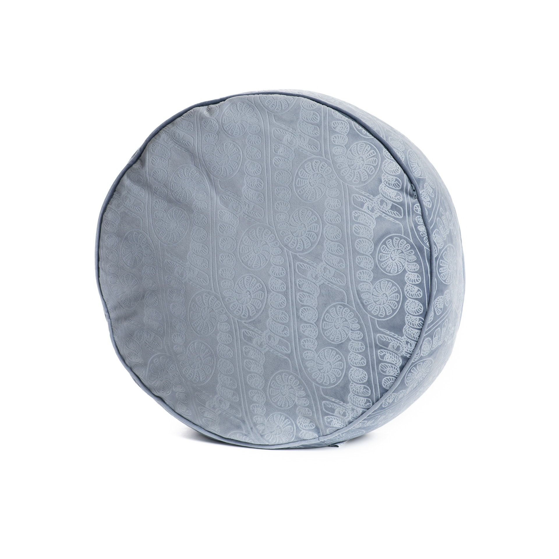Circle Tuft Pillow in Halogen Blue/Folkstone Grey- Up