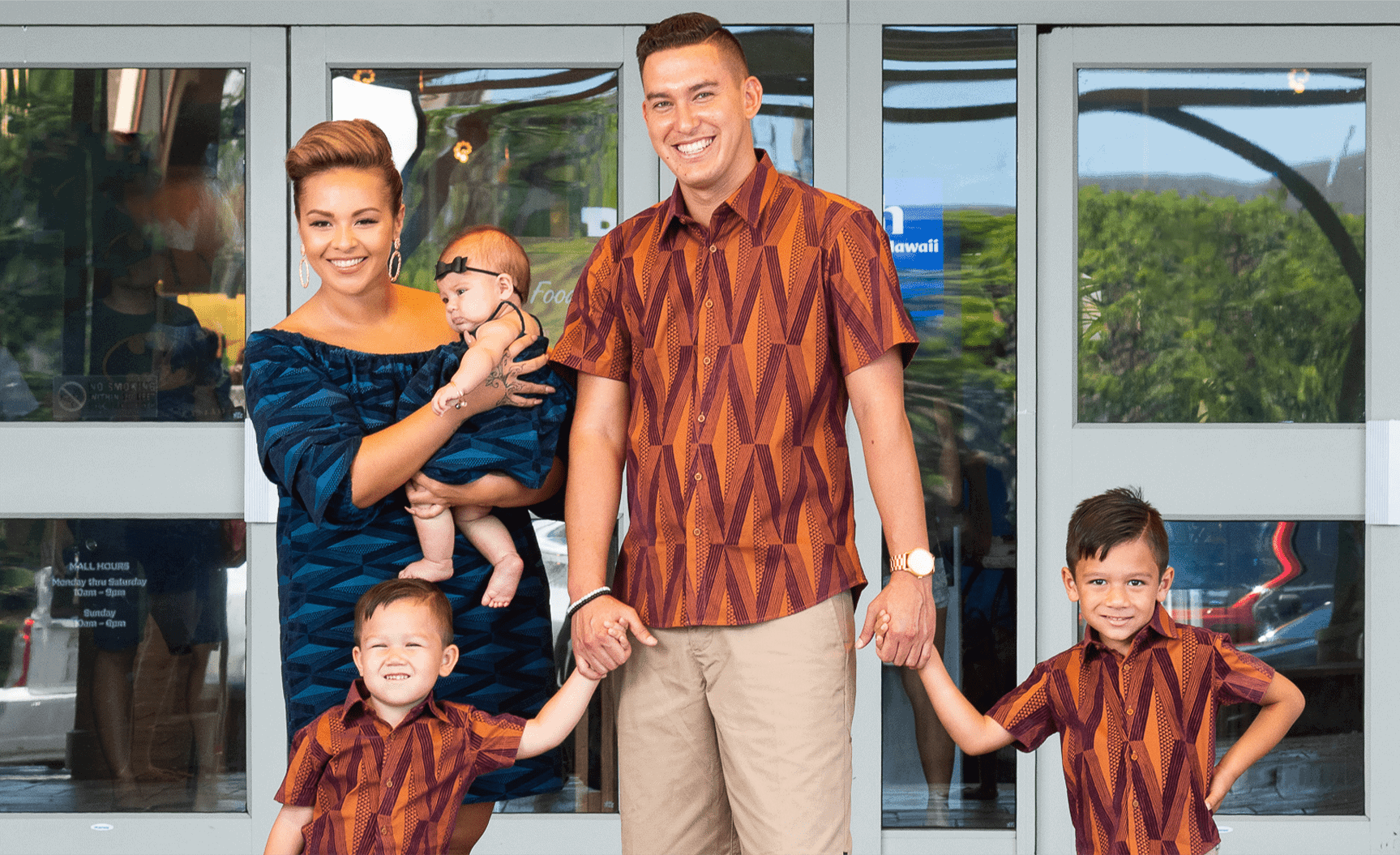 Family wearing Manaola Clothing