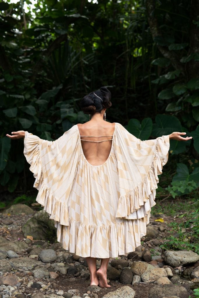 Model wearing Loulu Top - Back View