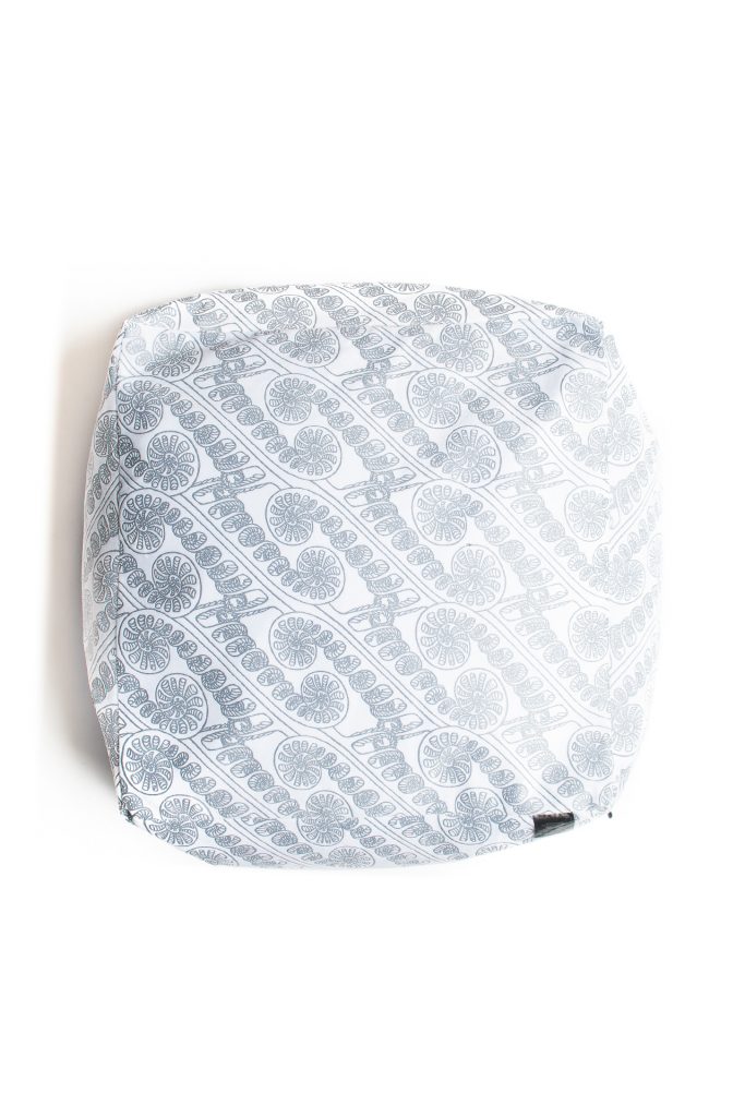 Square bean bag- Amau Folkstone grey-Halogen blue