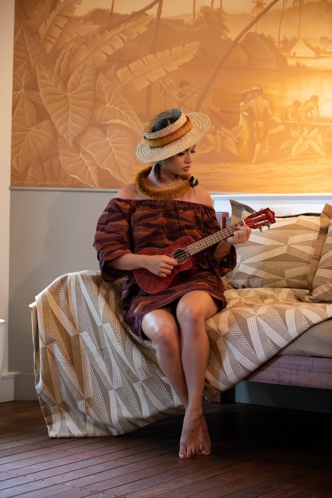 Model wearing IWA Short Dress - Front View