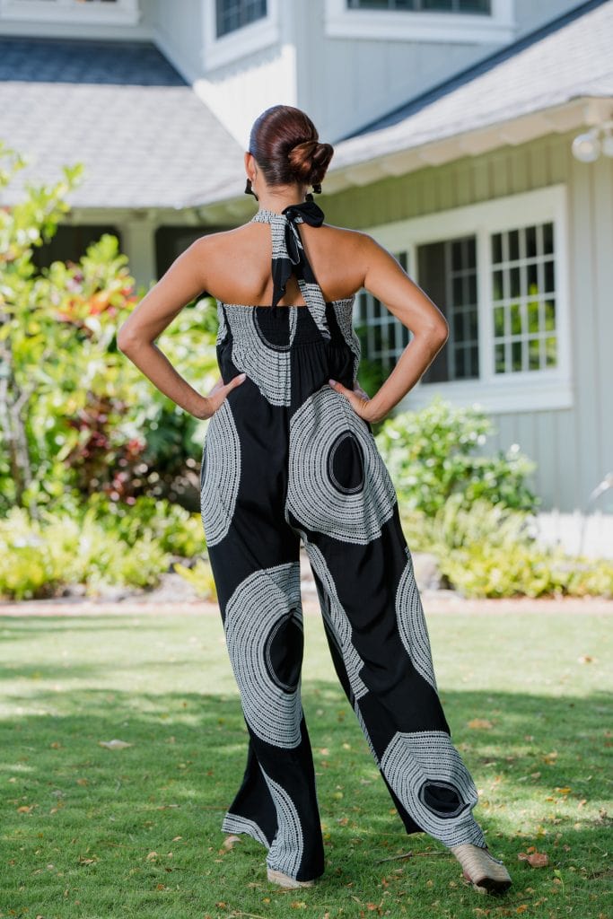 Model wearing Kaihawanawana Jumpsuit - Back View