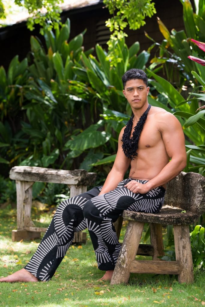 Male model wearing Na Ali'i Pants - Front View
