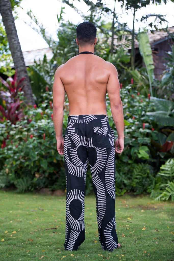 Male model wearing Na Ali'i Pants - Back View