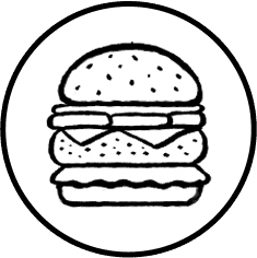 American Hamburger Icon on Transparent Background