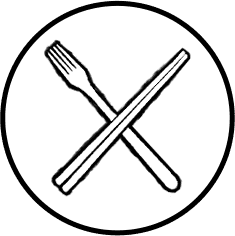 Asian Fusion Utensils Icon on Transparent Background