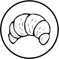 French Croissant Icon on Transparent Background