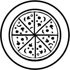 Italian Pizza Icon on Transparent Background