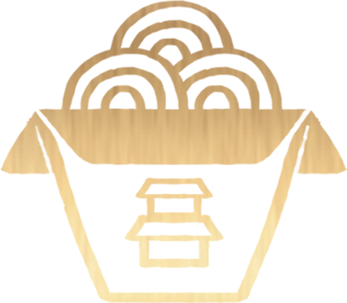 Gold Asian Icon on Transparent Background