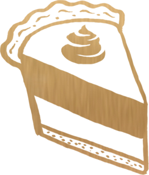 Gold Dessert Icon on Transparent Background