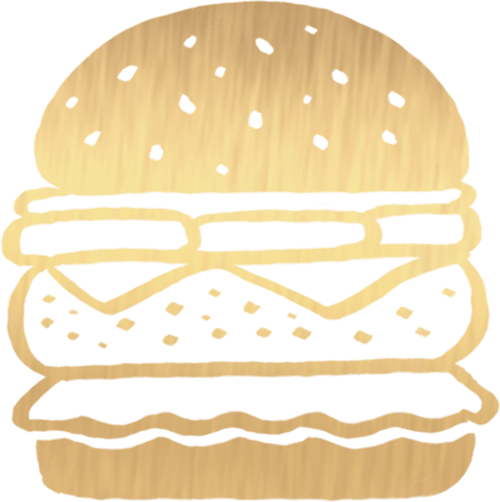 Gold Hamburger Icon on Transparent Background