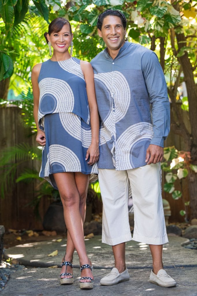 Male and Female Model wearing Waiulu Top - Front View