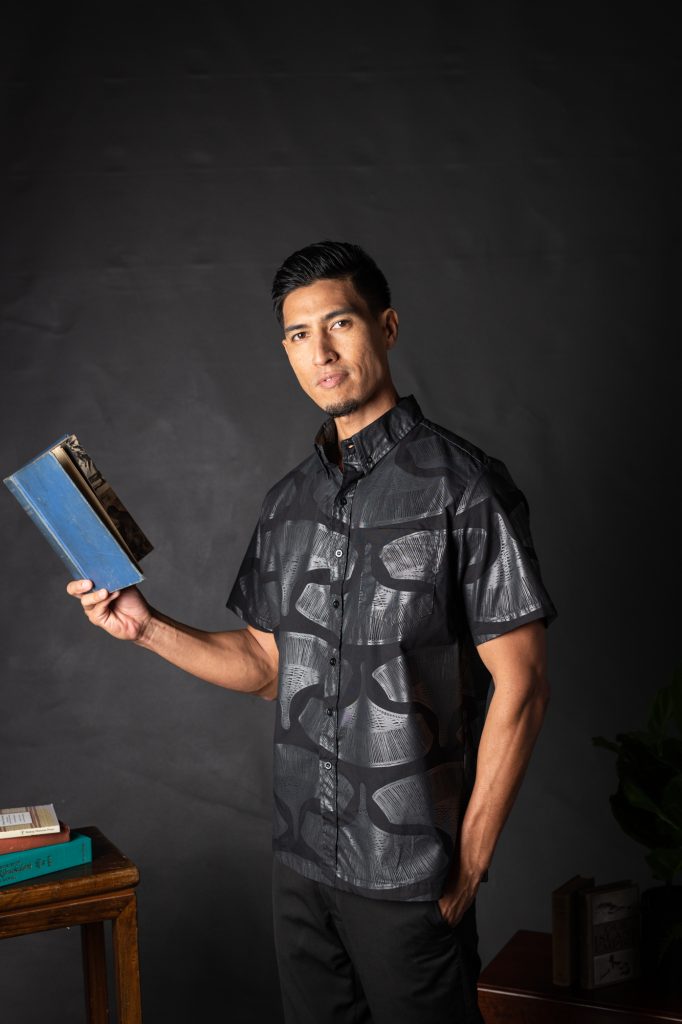 Male model wearing Aloha Shirt S-S - Front View