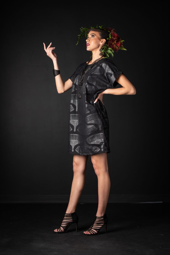Model wearing Puaniu Dress - Front View