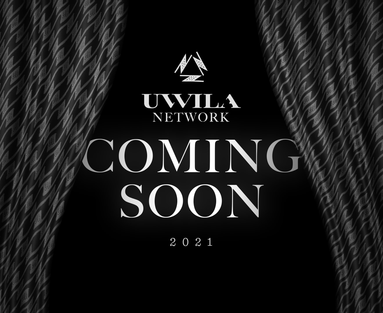 Uwila Network Coming Soon Banner on Black Background