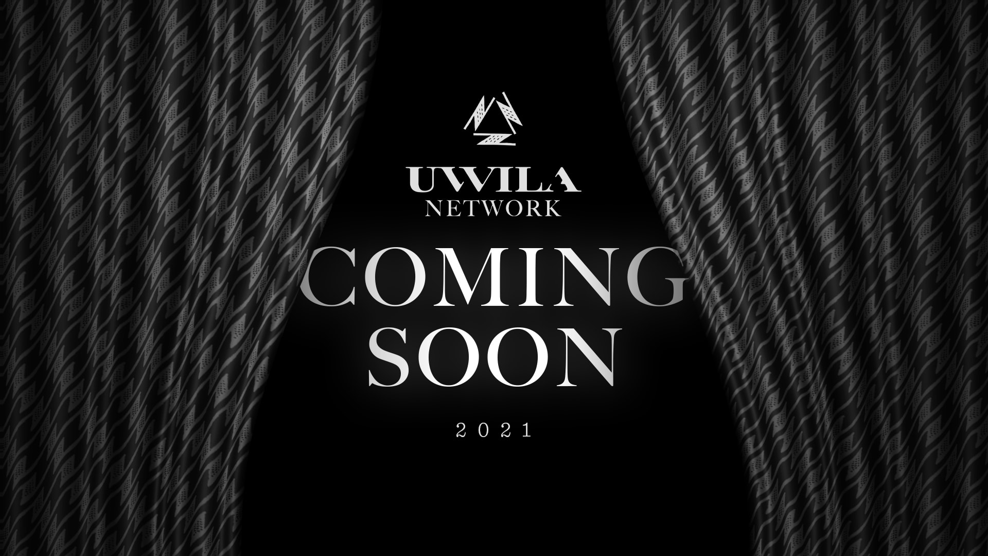 Uwila Network Coming Soon Banner on Black Background