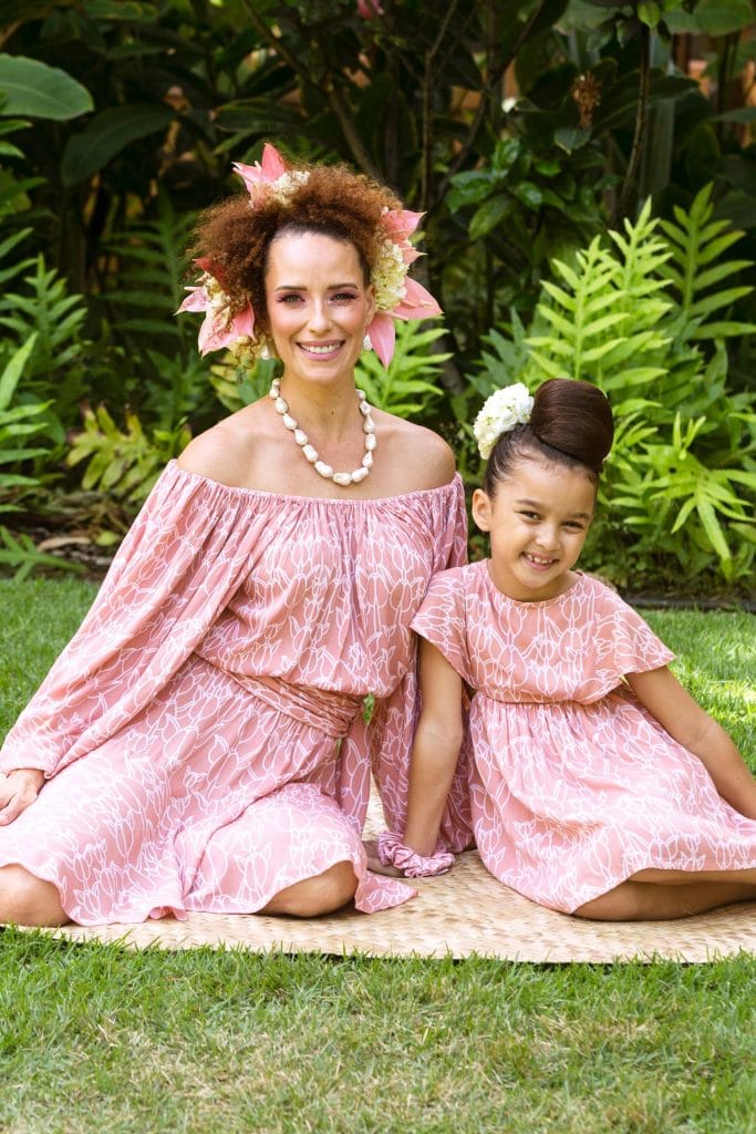 Female model and child model wearing Kailani Dress
