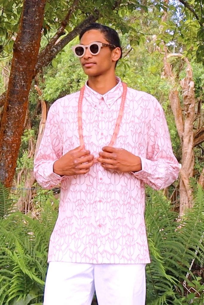 Male model wearing Mahalo Shirt L-S - Front View