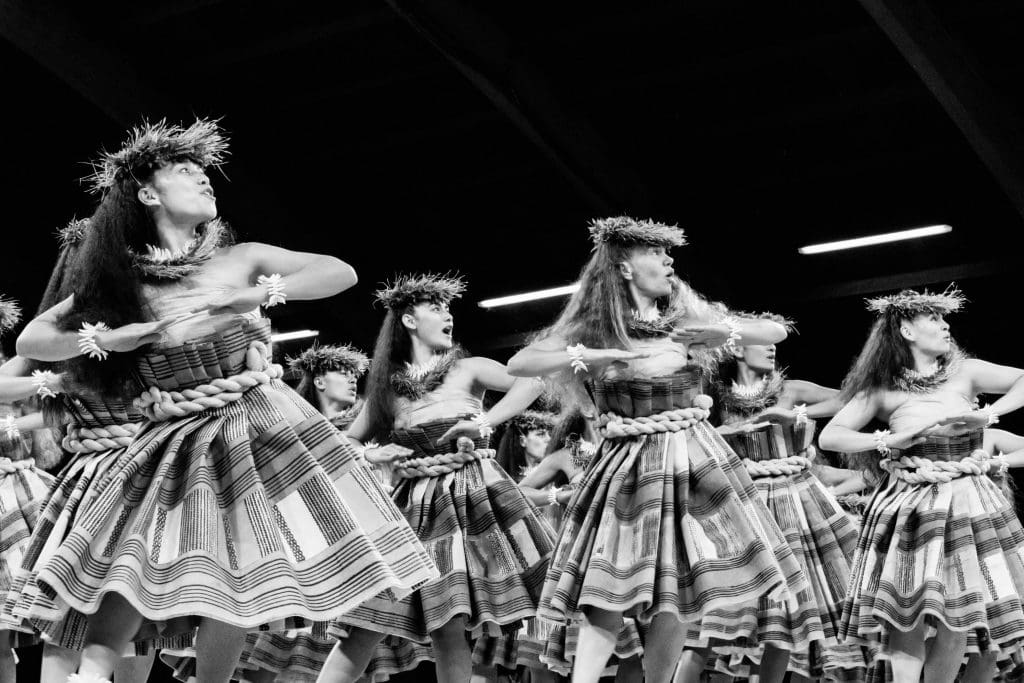 Hula Dancers in Black and White