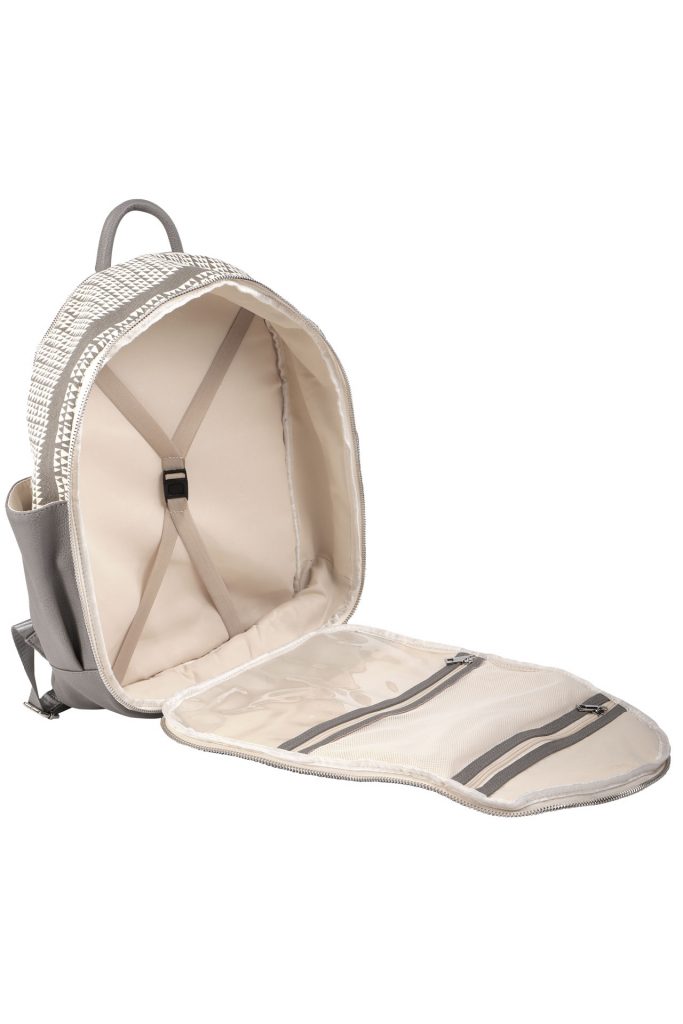 Huakai Backpack in a Nihoku Print and Stone Color - Open