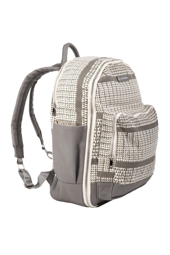 Huakai Backpack in a Nihoku Print and Stone Color - Side View