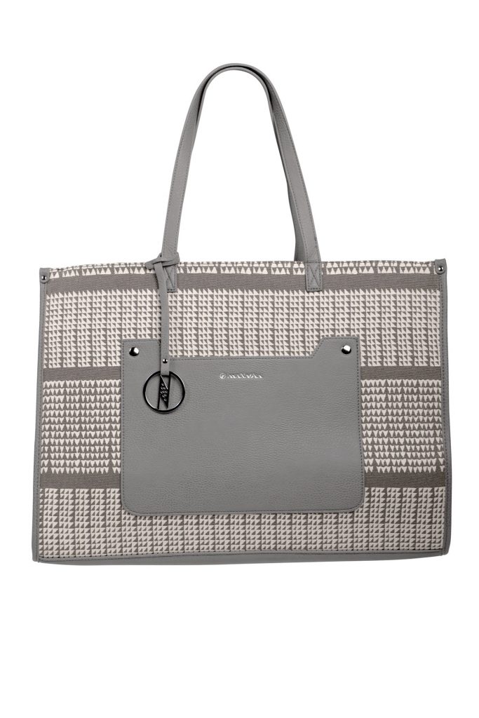 Kaulu Tote in a Nihoku Print and Stone Color - Front View