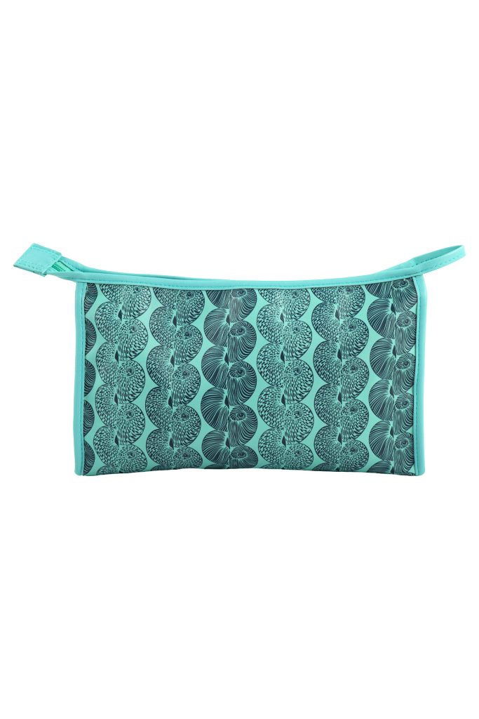 Wailani Pouch in a Lei Kupee Print and Blue Tint/Real Teal Color