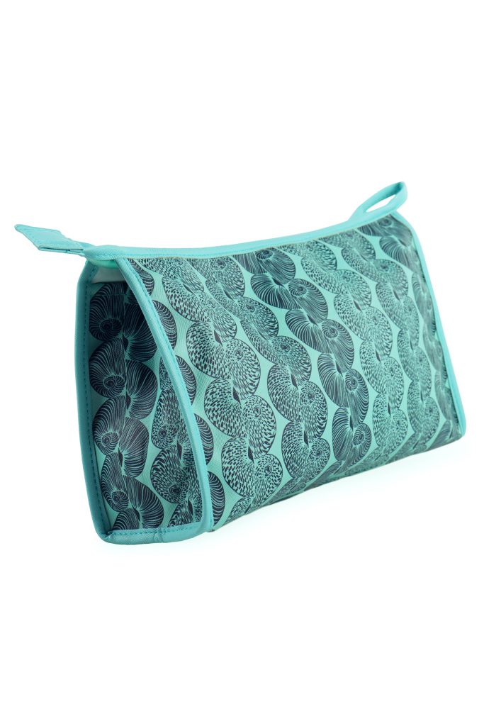 Wailani Pouch in a Lei Kupee Print and Blue Tint/Real Teal Color