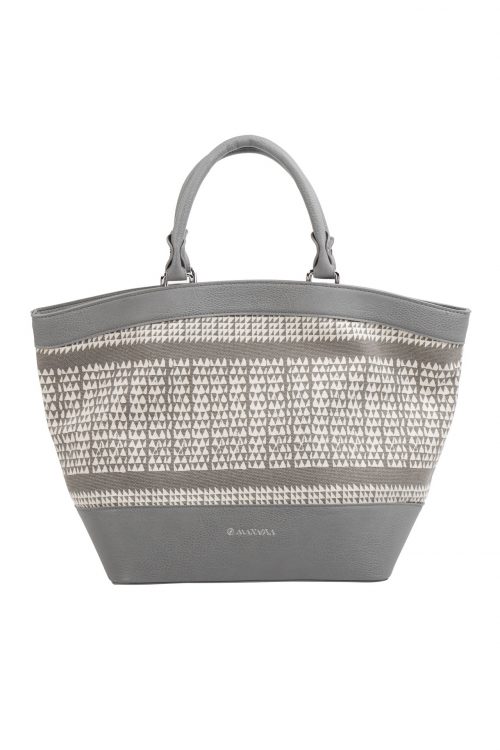 Leiahi Tote in a Nihoku Print and Stone Color - Front View