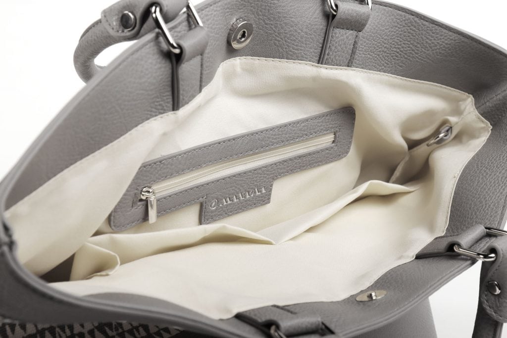 Leiahi Tote in a Nihoku Print and Stone Color - Interior