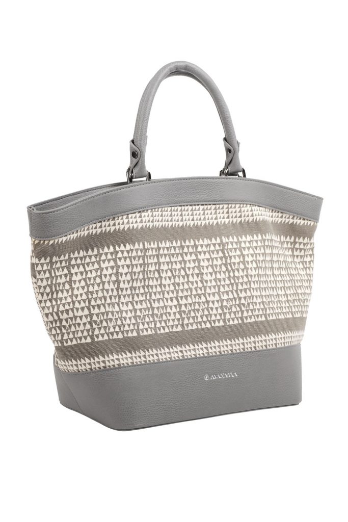 Leiahi Tote in a Nihoku Print and Stone Color - Side View