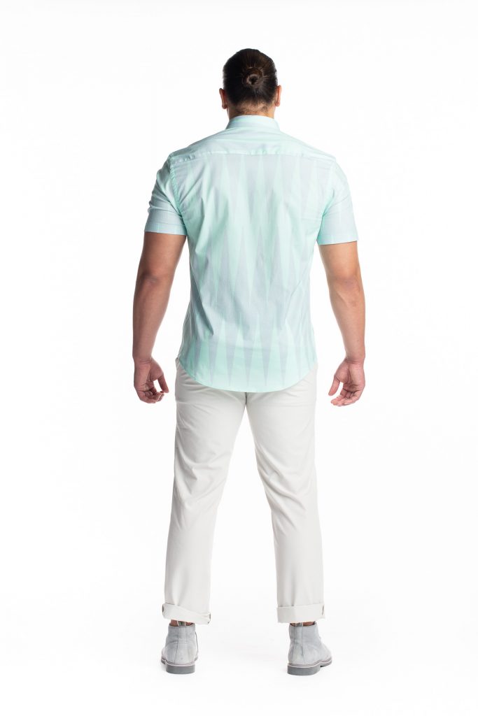 Male model wearing Aloha SS Shirt - Back View