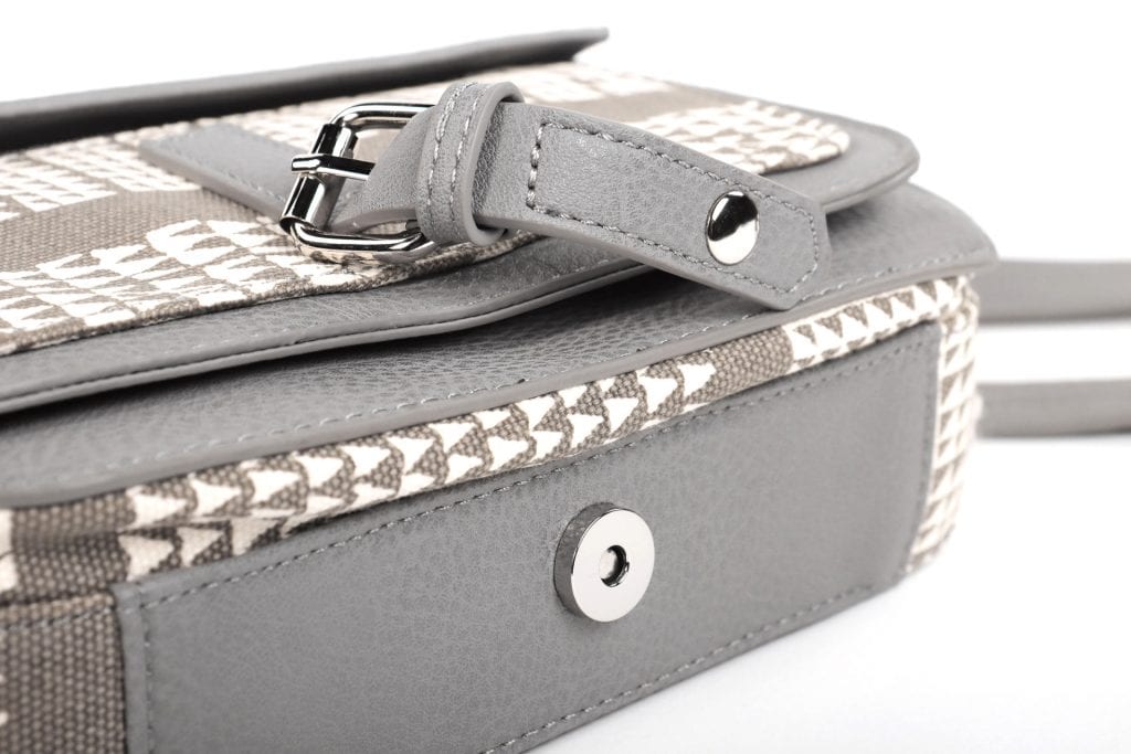 Kaapuni Mini Duffel Bag in a Nihoku Print and Stone Color - Bottom View