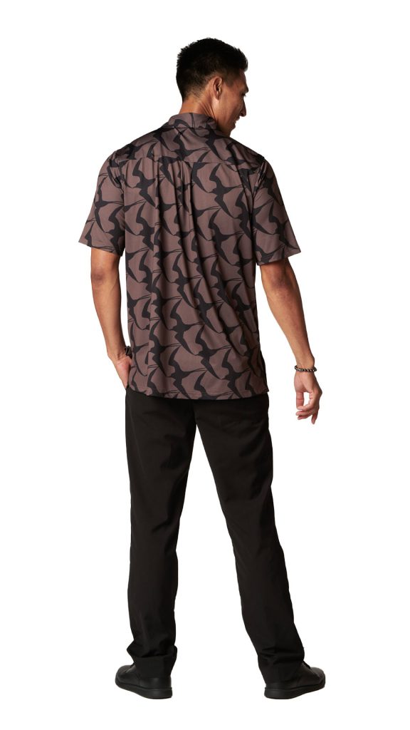 Male model wearing Mahalo Shirt SS - Back View