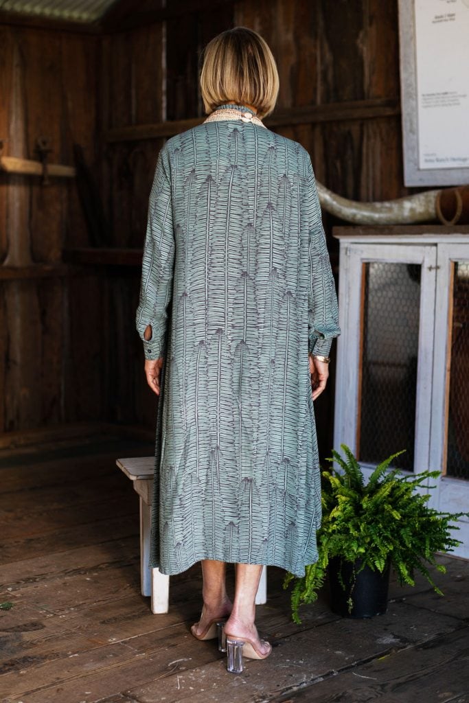 Female model wearing Hapuna Short Dress - Back View