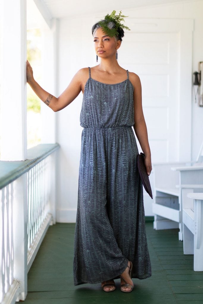 Female model wearing Leahi Jumpsuit - Front View