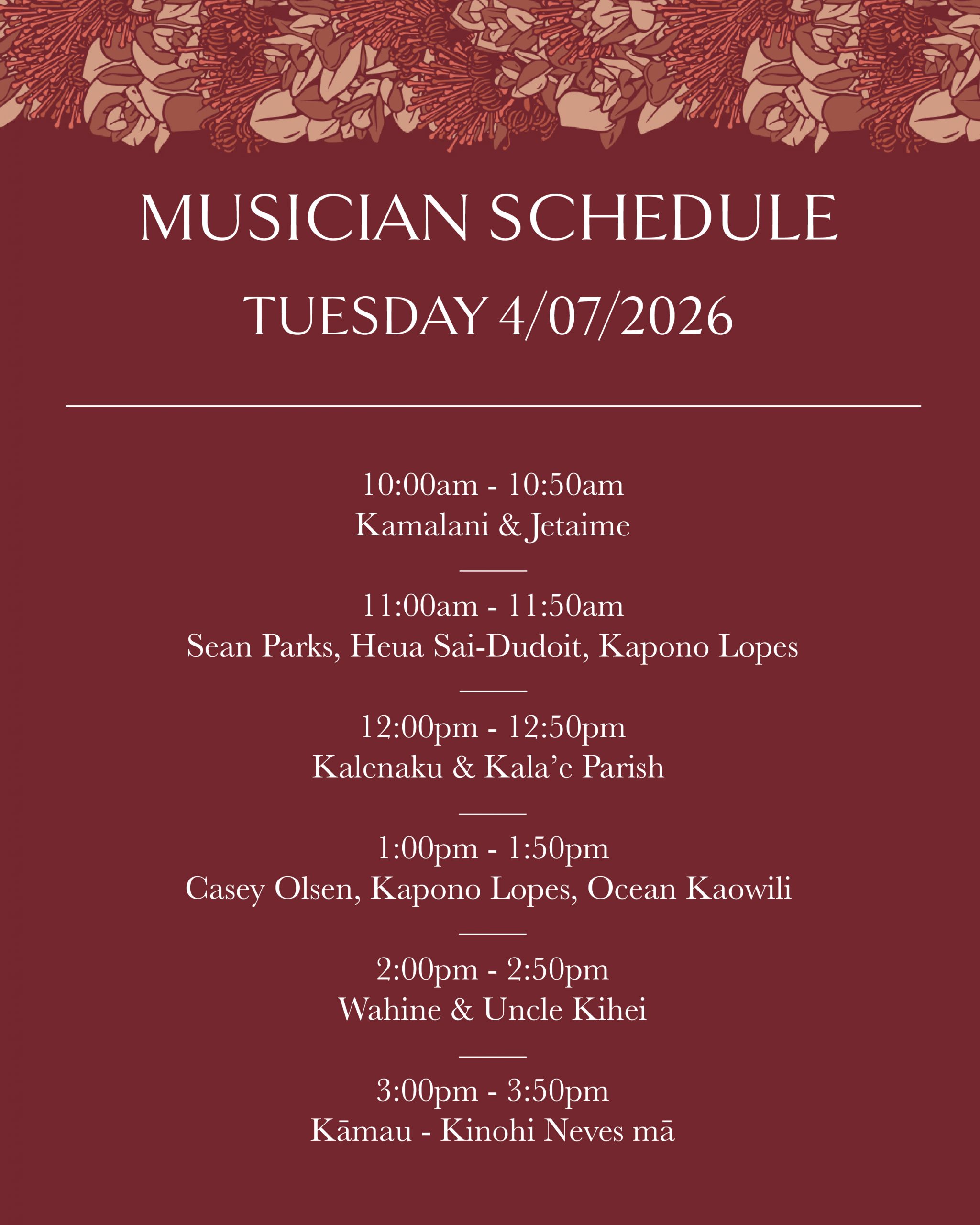 MM26 – LIVE MUSIC 04/07/2026