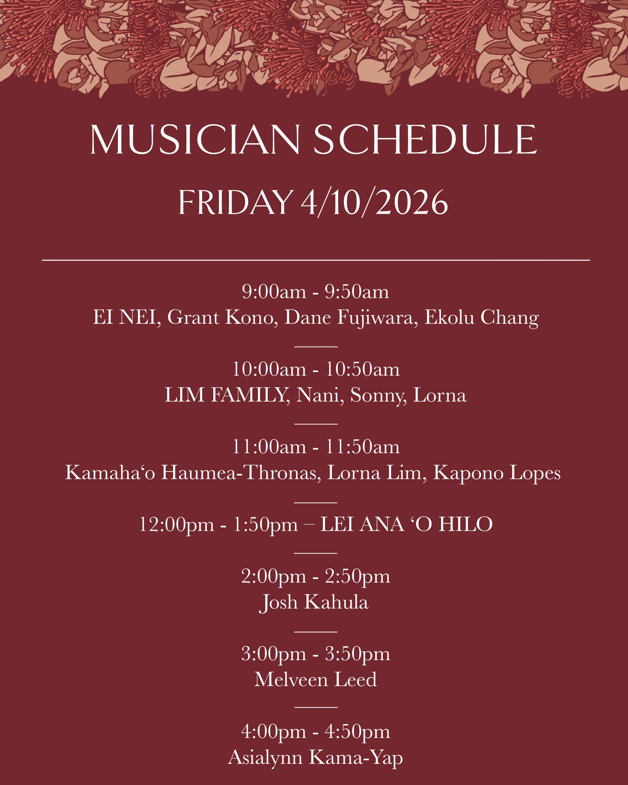 MM26 – LIVE MUSIC 04/10/2026